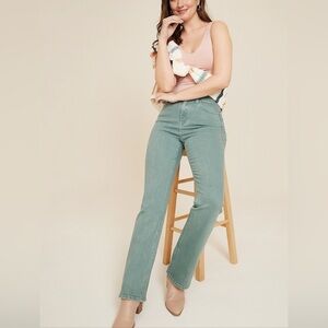 Flying Monkey High Rise Slim Bootcut Green Jeans